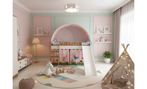 MY HOUSE Bunk Bed ( Rose Color )