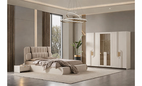 RENTA Bedroom Set with Wardrobe – King / Super King Size (8 Pieces)