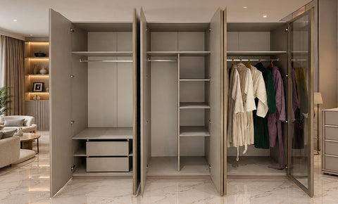 Afana Full Bedroom with Wardrobe –  King Bed (8 Pieces)