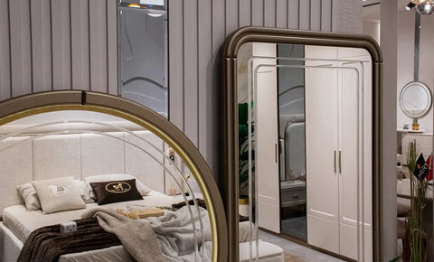 مونزا طقم غرفة نوم كاملة 8 قطع 180*200 مع خزانة 