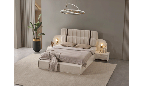 RENTA Monaco 8 PC Full Bedroom Set - 180x200 cm with wardrobe
