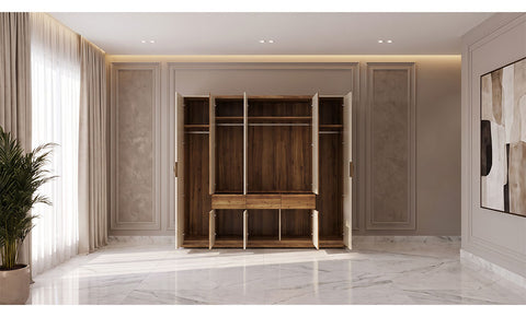 Damila Full Bedroom with Wardrobe – Hydraulic King Bed (8 Pieces)