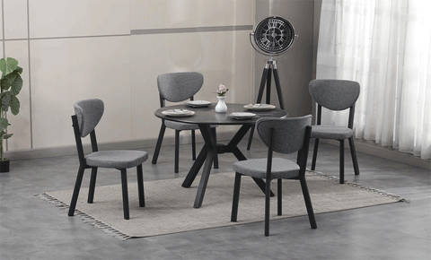 Alma Dining Set 4-seater - Black color