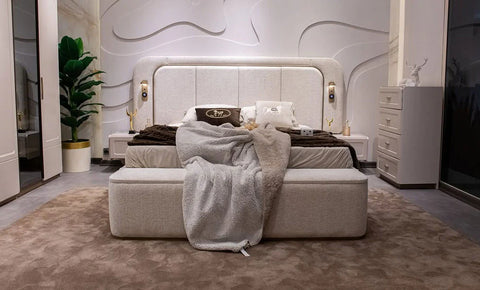 مونزا طقم غرفة نوم كاملة 8 قطع 180*200 مع خزانة 