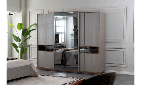 Gusto 7 PC Full Bedroom Set - 180x200 cm with wardrobe