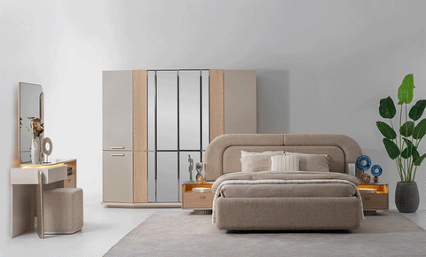 Nova 7 PC Full Bedroom Set - 180x200 cm with wardrobe