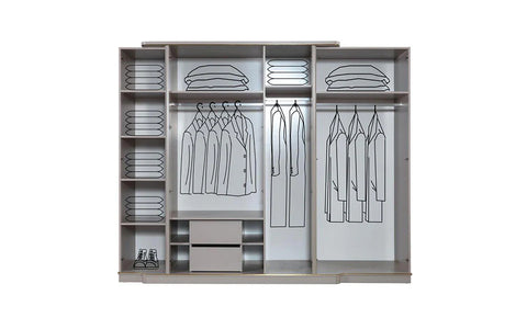 Atlas 8 PC Full Bedroom Set - 180x200 cm with wardrobe - MK Kabbani Furniture