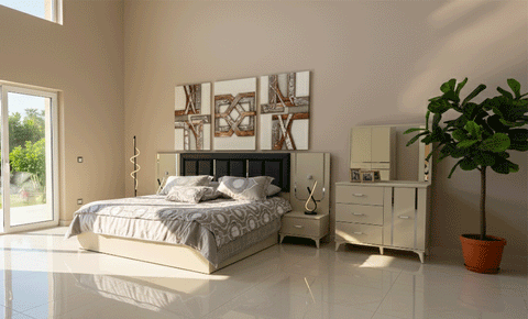 Bady Vera 6 PC full Bedroom set - 180*200 cm with wardrobe "Chrome"