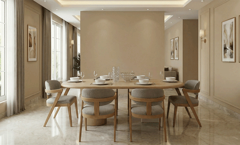 سفرة تورينو ( طاولة +  6 كراسي + بوفيه بالمراية  )      