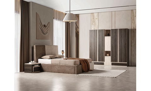 Monaco 7 PC Full Bedroom Set - 180x200 cm with wardrobe