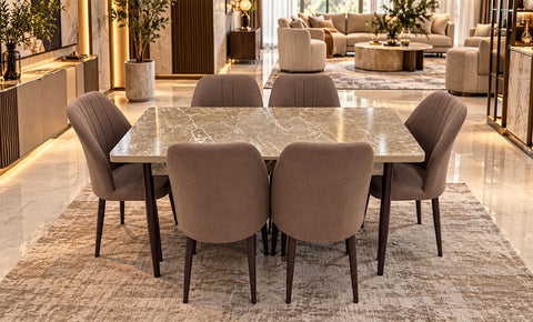 MASA  6-seater Dining Set ( Beige & Brown )