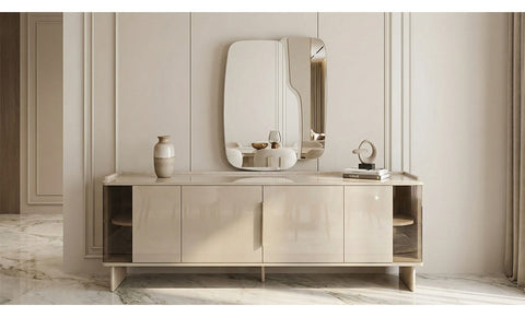 سفرة بوينت ( طاولة +  6 كراسي + بوفيه بالمراية  )      