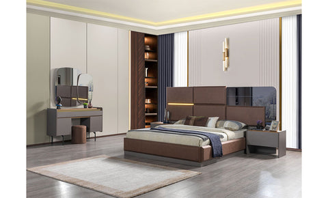 Peru 8-pieces  king Bedroom set 180*200 cm                                                                                           ( FREE MIRROR UNIT + DRAWER UNIT) - MK Kabbani Furniture