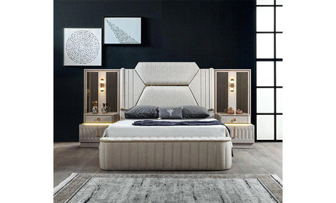 Atlas 8 PC Full Bedroom Set - 180x200 cm with wardrobe - MK Kabbani Furniture