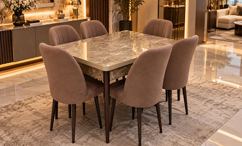 MASA  6-seater Dining Set ( Beige & Brown )