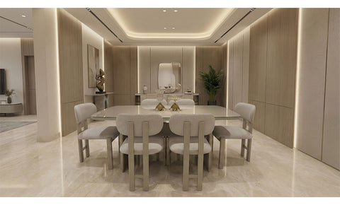 سفرة بوينت ( طاولة +  6 كراسي + بوفيه بالمراية  )      