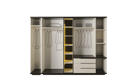 Aroma 8 PC Full Bedroom Set - 180x200  cm with wardrobe - MK Kabbani Furniture