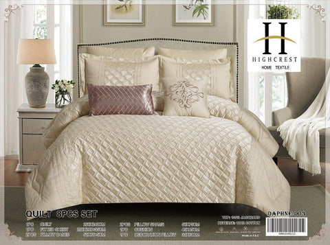 DAPHNE Jacquard Embroidered 8PCs Comforter Set