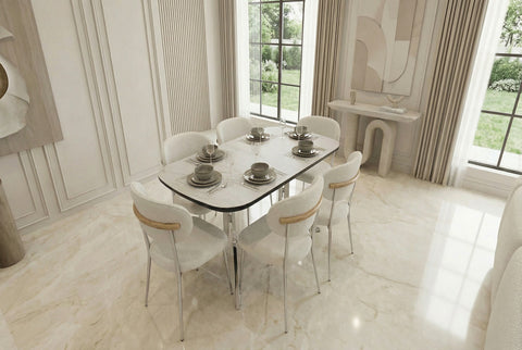 طاولة MS 940 - طاولة طعام  6 مقاعد    