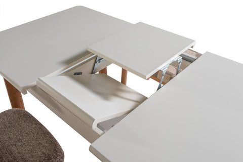 Bohem  4-seater Dining Set (White)