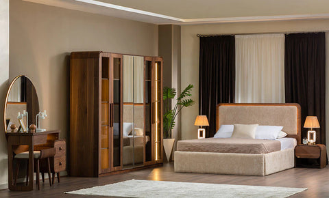 Lazourdy 7 PC full Bedroom set - 180*200 cm with wardrobe