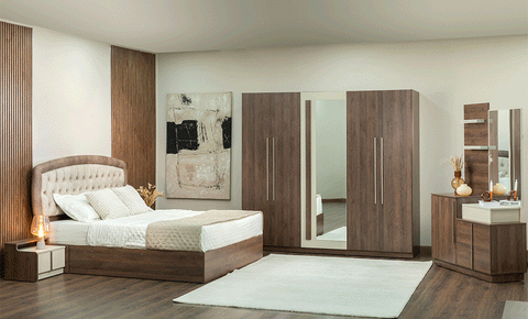 Berlin 6 PC FULL BEDROOM SET - 180*200 CM WITH WARDROBE