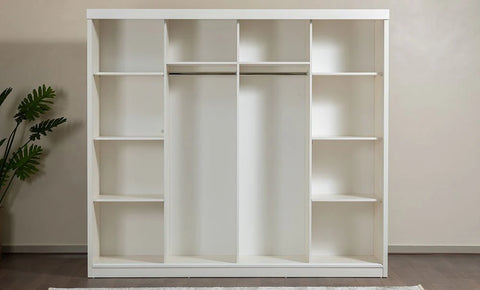 Loutis Full Bedroom Set with Wardrobe – Queen / King / Super King Size (6 Pieces)- sliding wardrobe