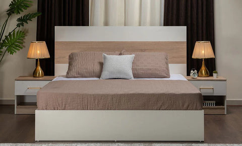 Loutis Full Bedroom Set with Wardrobe – Queen / King / Super King Size (6 Pieces)- sliding wardrobe